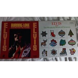 Elvis: Burning Love And The Wonderful Christmas Pair Of Stereo Vinyl Records